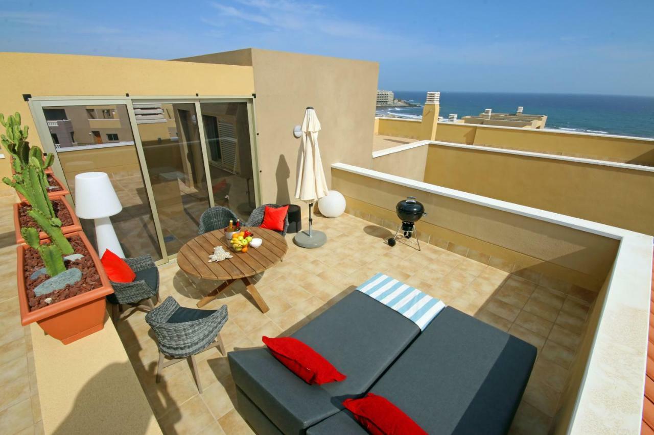 La Perla By Rentmedano Superb Luxury Duplex, Private Roof Terrace, Ocean View, Pool, Wifi And Parking Apartamento El Médano Exterior foto